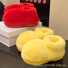 2025棉鞋女士冬天居家室内包跟厚底防滑情侣保暖月子鞋冬季毛