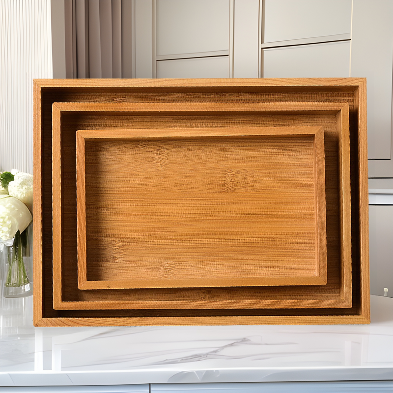 竹木托盘实木茶盘水杯托盘日式果盘木质家用长方形托盘酒店餐盘