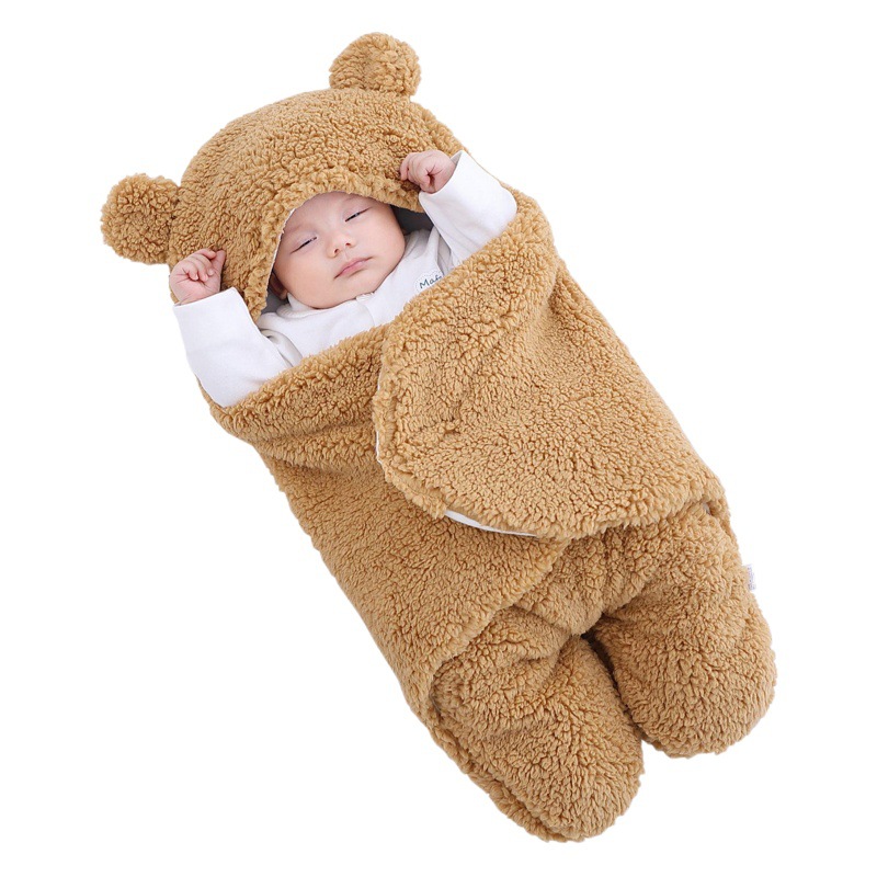 Edredón de bebé Otoño e Invierno engrosada sala de parto recién nacido swaddling suministros anti-choque bolsa de salida saco de dormir entrega