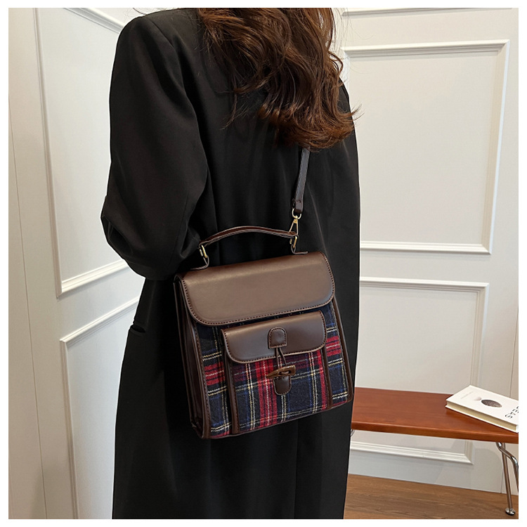 Naiste ruuduline crossbody seljakott sügis- ja talvehooajaks_voghion.com