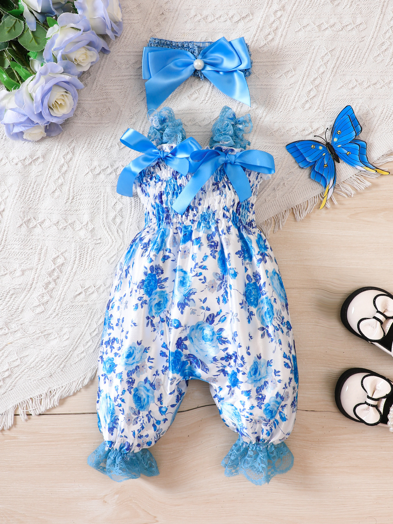 ins cross-border foreign trade girls' suspenders for printing jumpsuit children's clothing foreign trade wholesale one-piece delivery