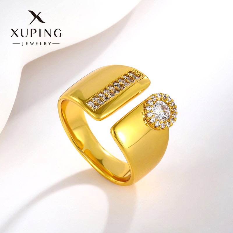 Xuping joyería ligera de lujo anillo geométrico de nicho diseño anillo de moda Europa y América transfronterizas joyería temperamento simple al por mayor
