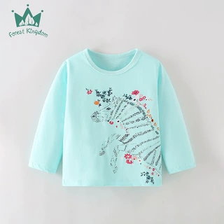 女童长袖T恤2023春秋新款上衣儿童衣服欧美童装纯棉打底衫内搭