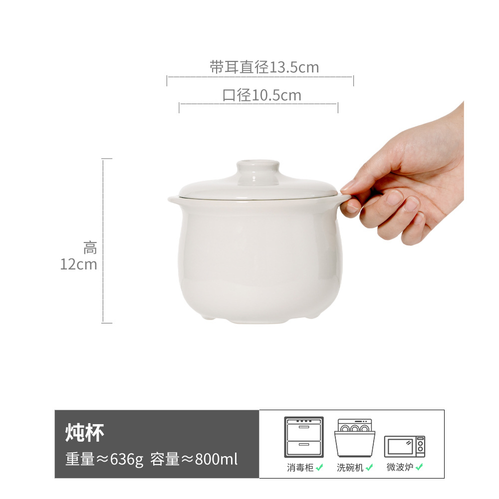 Pot de cerámica a prueba de agua estofado casero con cubierta pequeña olla de azulejo al por mayor vajilla sopa de huevo estofado especial estofado