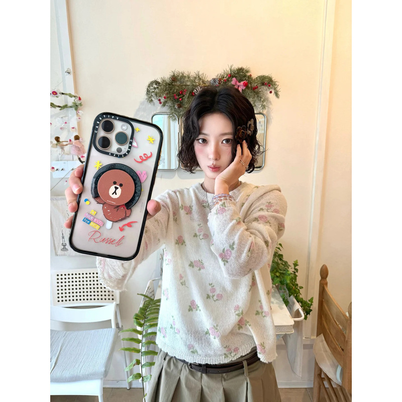 Now the New 2026 Spring Collection Features a Sweet and Soft Floral Pattern Long-Sleeved Knitted Blouse by Korean Designers Now the New 2026 Spring Collection Features a Sweet and Soft Floral Pattern Long-Sleeved Knitted Blouse by Korean Designers