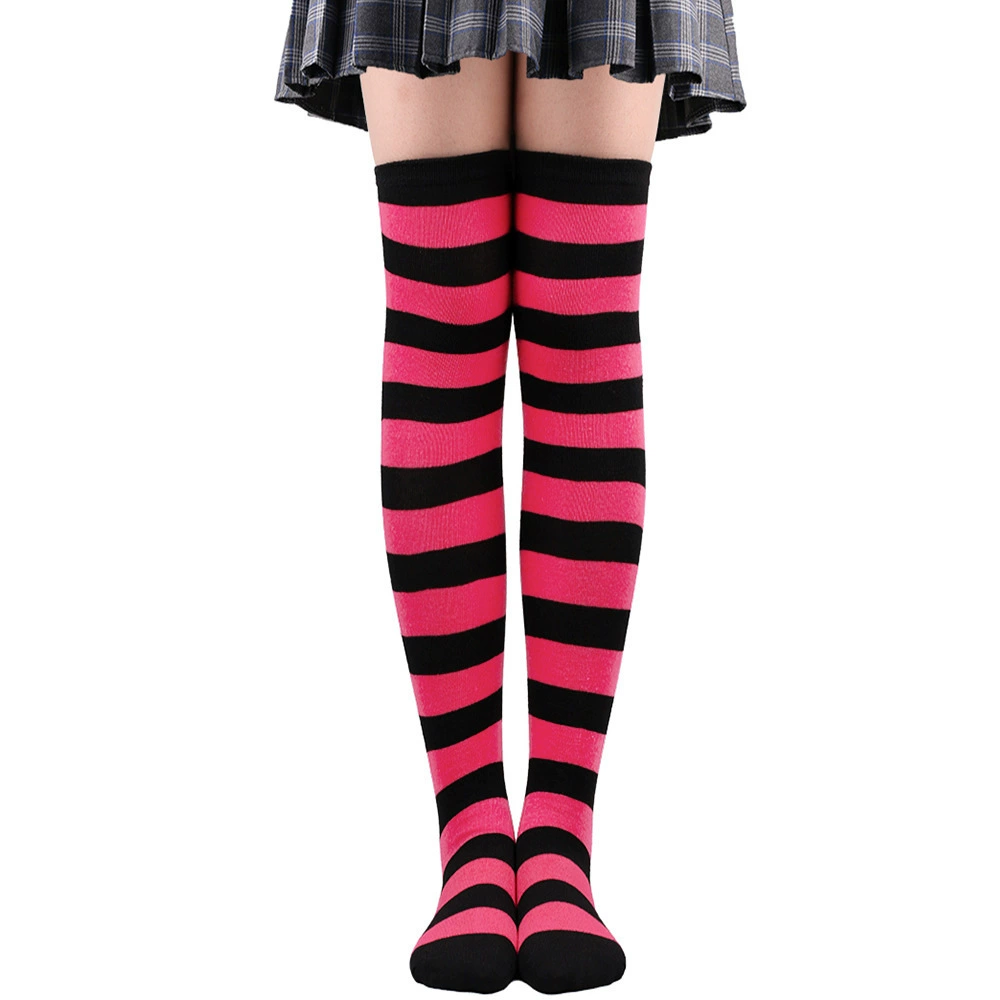 Knee-high Socks Japanese Style, Striped Cosplay & Halloween, Tube 50 cm, Polyester