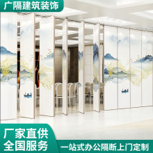 隔断智能移动屏风办公会议室电动折叠门隔墙板展厅LED屏幕新中式