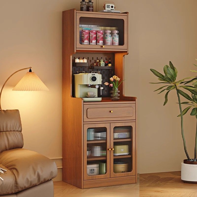 Solid Wood Sideboard Against the Wall Integrated High Cabinet Home Living Room Tea Cabinet Coffee Machine Cabinet Storage Cabinet Simple Storage Cabinet