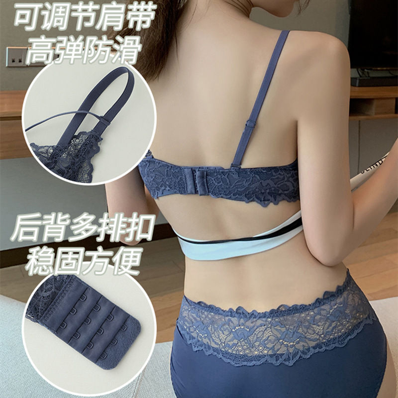 3775 ropa interior inalámbrica de las mujeres empuja hacia arriba el sujetador ajustable engrosado pecho plano ajustable soporte superior sujetador traje