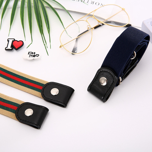 Lazy person's waistband invisible invisible versatile Insta style elastic band women's holeless belt jeans pants belt