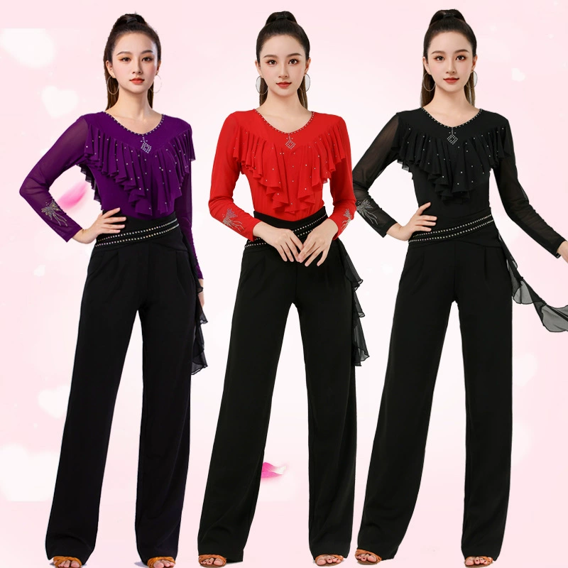 Джитба топ женский новый костюм для танца с длинными рукавами