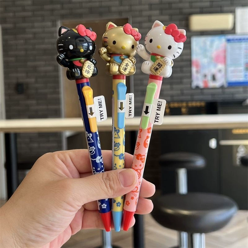 Шариковая ручка Sanrio Hello Kitty с фигуркой-талисманом «счастливый кот», японский стиль