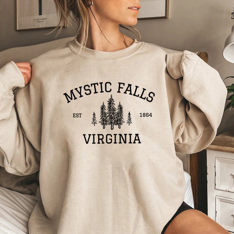 Mystical Falls, Virginia Vampire-Themed Sweatshirt Salvatore Brothers Unisex Long-Sleeve Hoodie Mystical Falls, Virginia Vampire-Themed Sweatshirt Salvatore Brothers Unisex Long-Sleeve Hoodie
