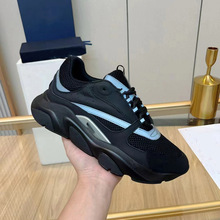 1:1原标原盒欧洲站男鞋透气网面厚底休闲百搭真皮舒适轻便跑步运