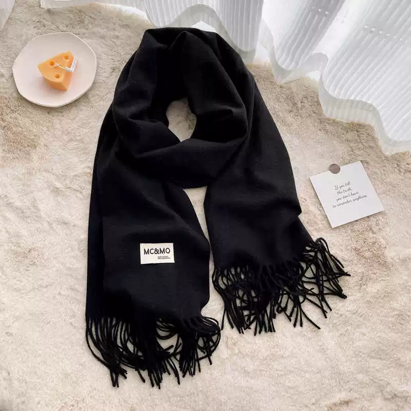 Colored winter scarf, red cashmere, keep warm universal cloak, increased thickness