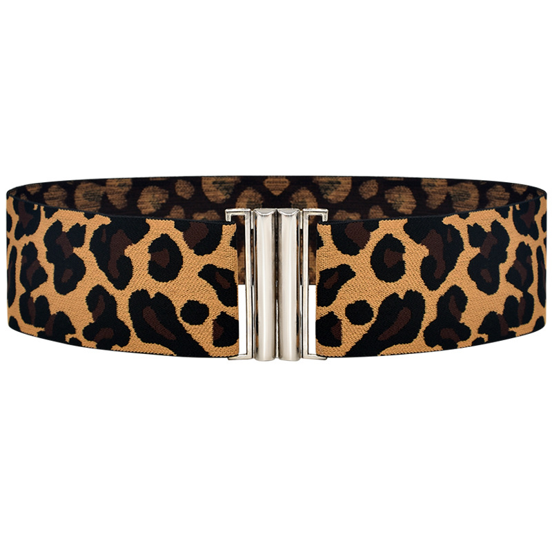 Cinturón de vestir de las nuevas mujeres populares estilo coreano cinturón elástico hebilla de plata 6cm