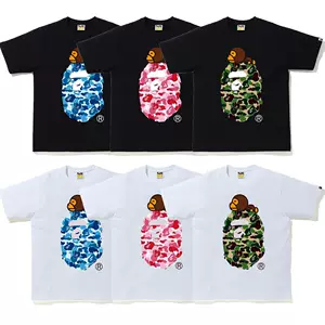 เสื้อยืดฤดูร้อนแขนสั้น ลายลิงพรางตัว หัวลิง พิมพ์ลาย แบรนด์แฟชั่นญี่ปุ่น Bape สำหรับคู่รัก ใส่สบาย ๆ แนวสปอร์ต แขนสั้น