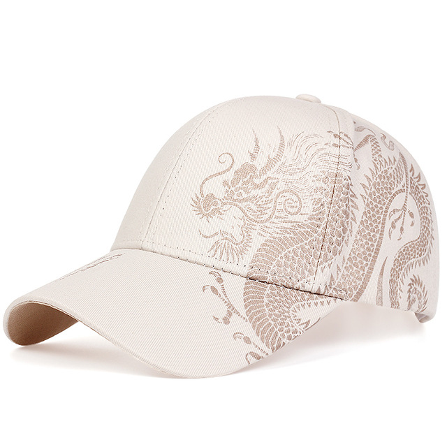 Multicolor Color Curved Eaves Rim Unisex Casual Dragon Curved Eaves Baseball Cap