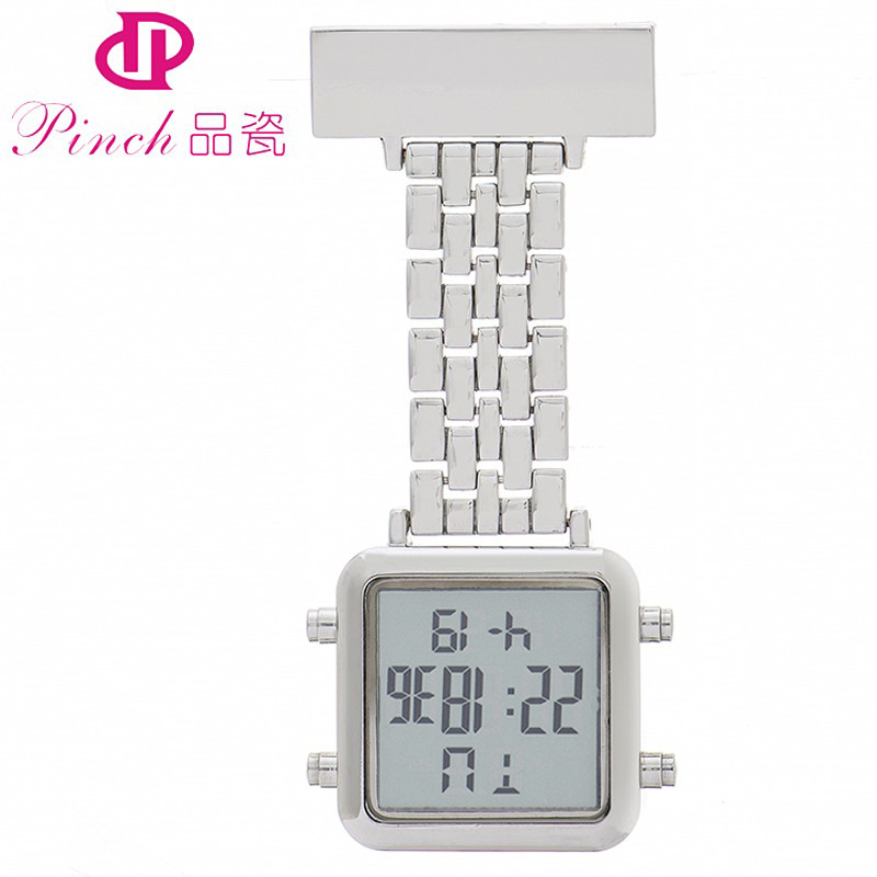 Porcelain nurse watch chest watch multifunctional electronic digital stopwatch medical watch pocket pin lettering pocket watch for women
