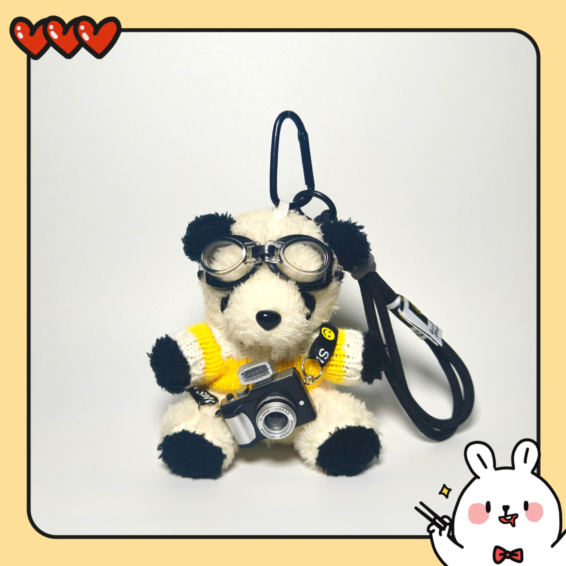 Panda peluche bolsas colgantes llaveros lindos colgantes bolsas colgantes joyas piloto