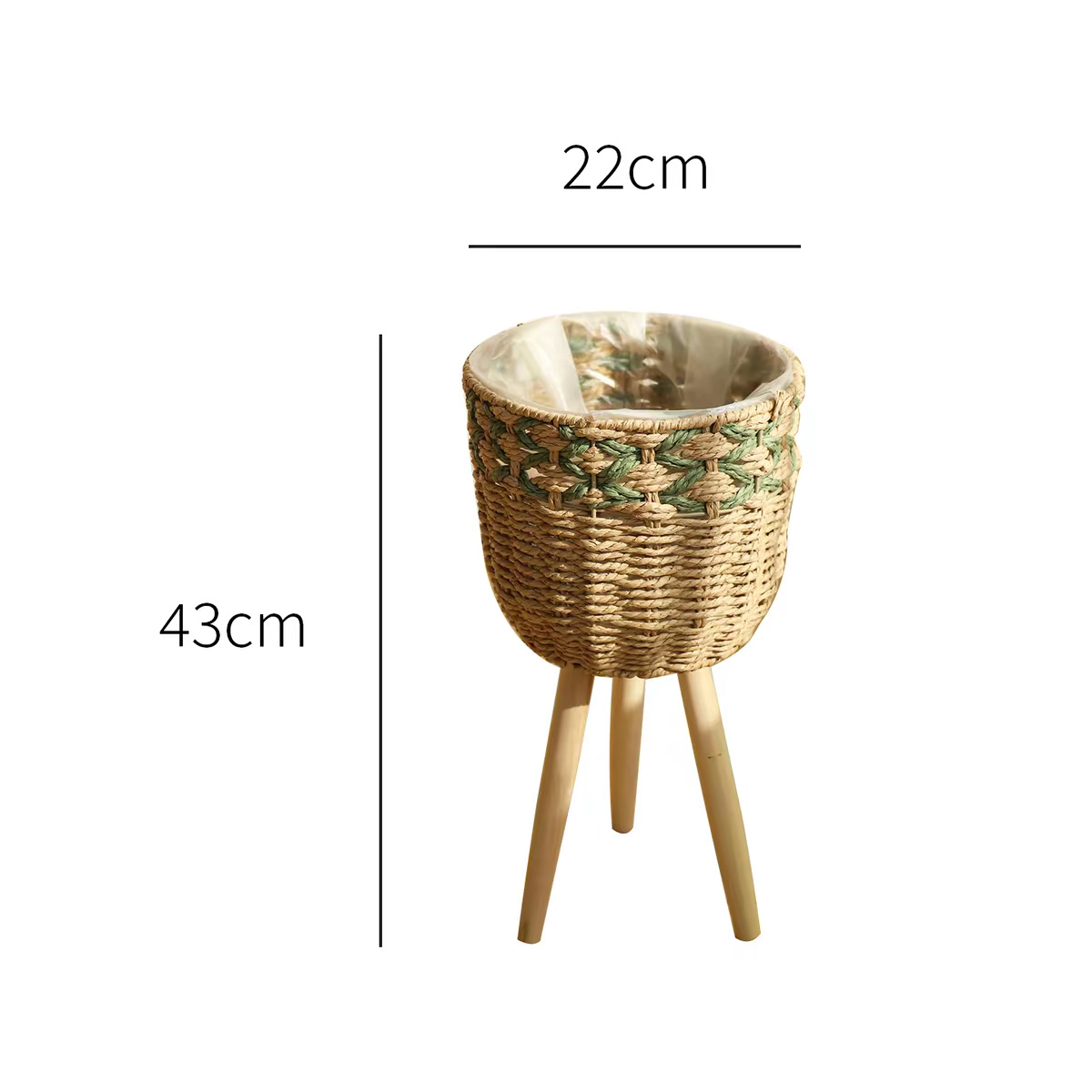 Cesta de Flores Decorativa Tejida a Mano de Cuerda de Papel para Sala de Estar y Oficina image 43