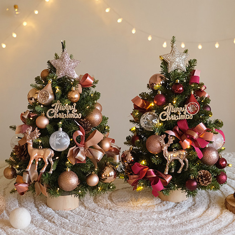 Shengyuan explosión DIY escritorio árbol de Navidad conjunto de pe mezcla de PVC decoración de árbol de Navidad ventana decoración