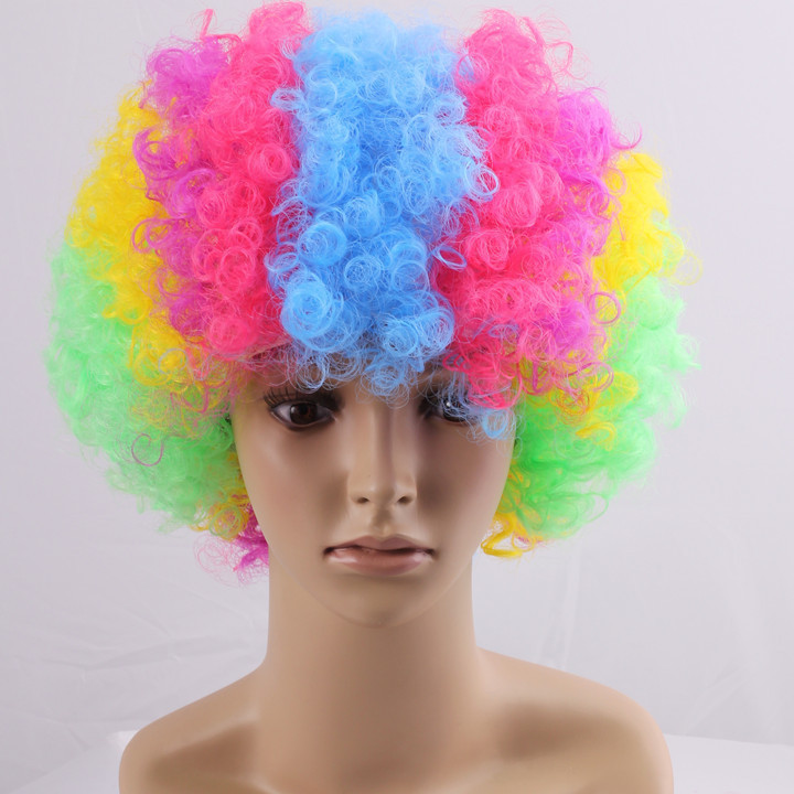 Colorful Afro Wig Colorrun Fan Headgear Rainbow Run Pastel Headgear Halloween Festive and Quirky
