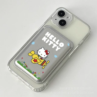 个性适用iPhone16ProMax苹果15Magsafe飞机KT猫磁吸卡包手机壳14
