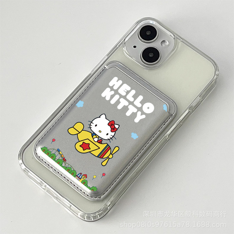 Personalized Iphone16Promax Apple 15Magsafe Aircraft Kt Cat Magnetic Card Holder Mobile Phone Case 14