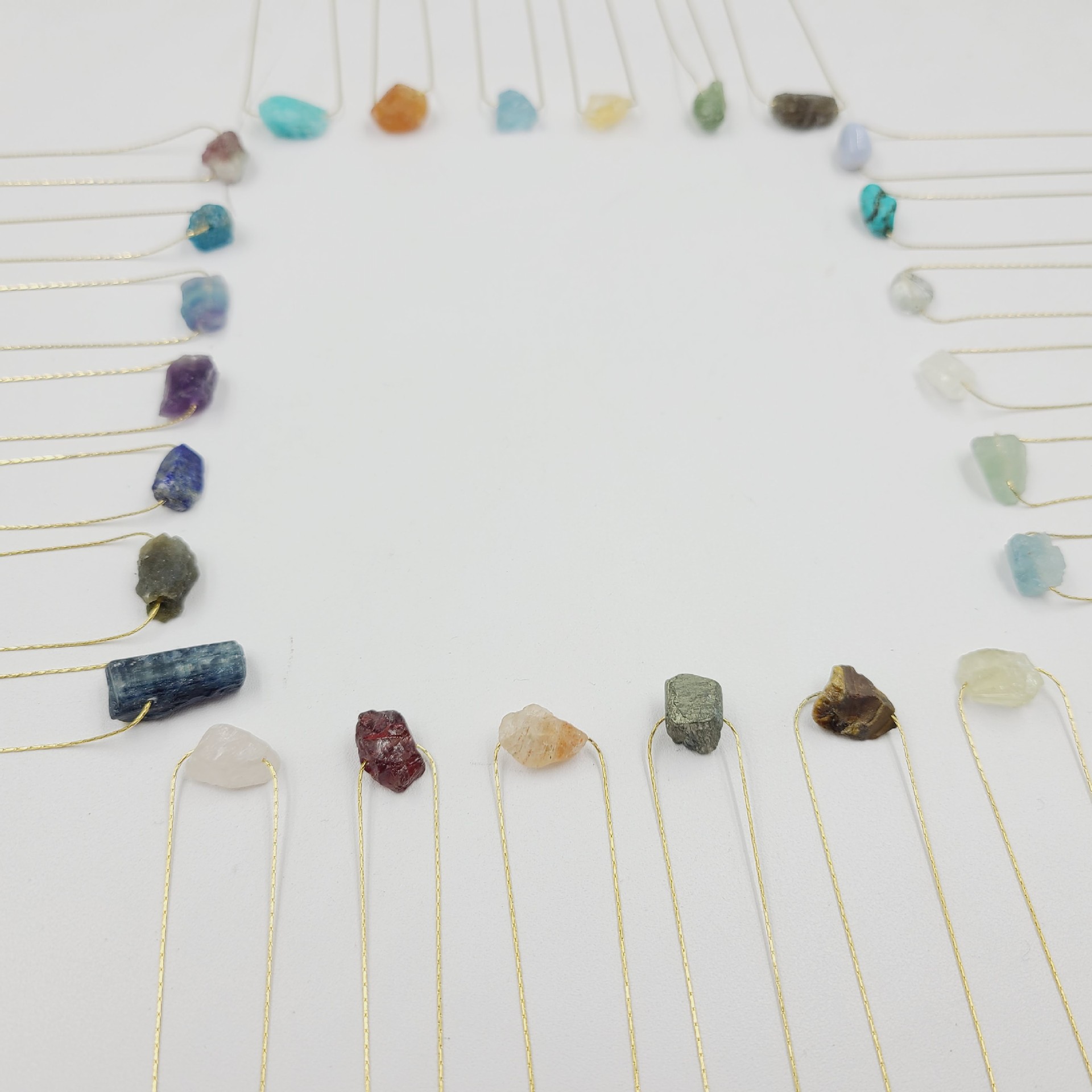 Wholesale Ethnic Style Geometric Stainless Steel Natural Stone Pendant Necklace_colorza_7