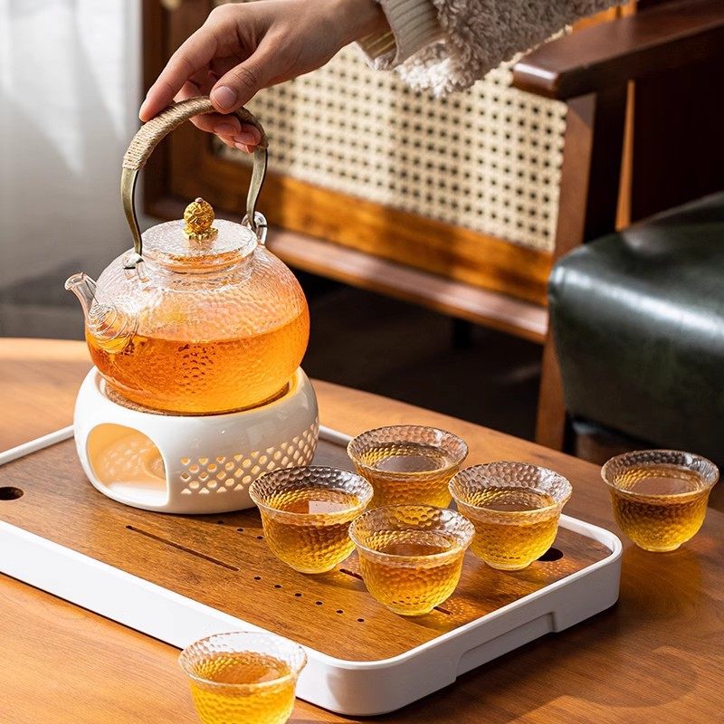 Glass Teapot for Home Use, High-Temperature Resistant, Suitable for Brewing Tea over a Fire, 2025 New Model, Open Flame Water Boiling Tea Set, Candle Teapot