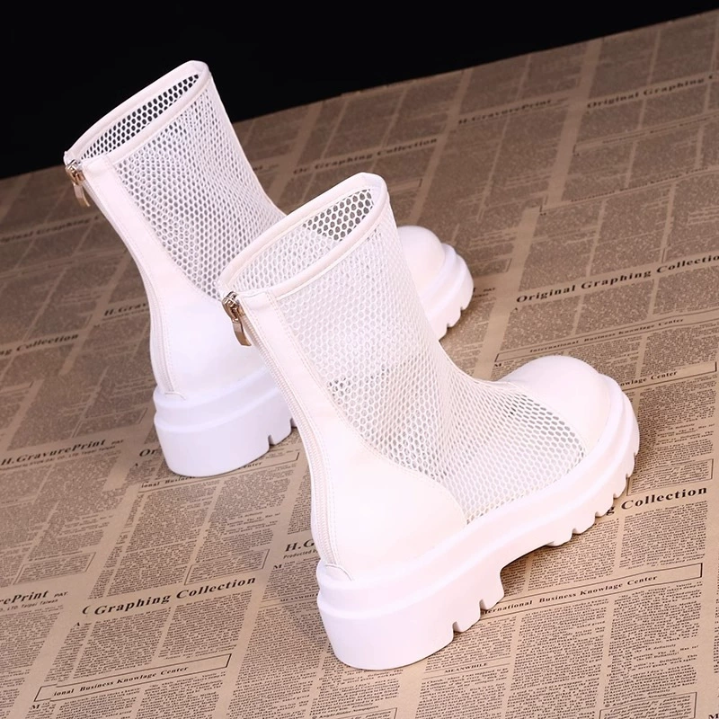 Martens‑style breathable mesh platform ankle boots, lightweight, sizes EU 35–40