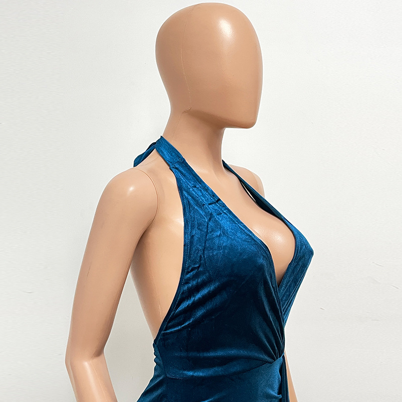 266g Weight Maxi Long Dress Dress Length Type Sleeveless Sleeve Length Sheath Dress Dresses Type Spandex, Polyester Fabric Type High Waist Waist Line Holiday, Banquet, Party Occasion Halter Neck Neckline Slim Fit Type Solid Color Pattern Summer Season Women's Gender Sexy Style Wholesale Women's Sexy Solid Color Holiday Banquet Party Halter Neck Sleeveless Sheath Dress 21