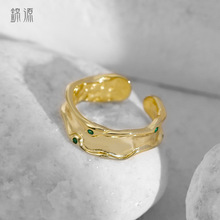 韩版小众设计不规则戒指女14k金色ins风高级感网红个性指环开口戒