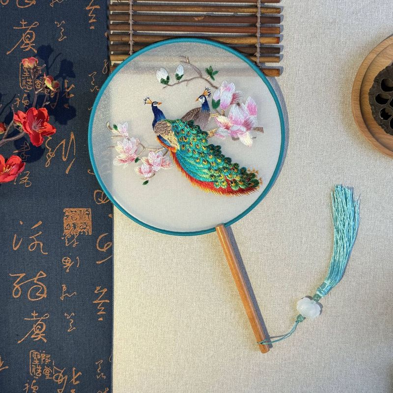 古风团扇苏绣女扇刺绣绣花扇苏州双面扇子汉服儿童文创礼品|undefined