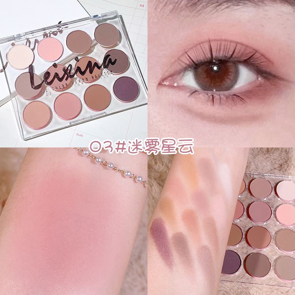 Placa de sombra de ojos de doce colores acrílico mate perlado fino flash tierra color mágico barato maquillaje polvo placa para estudiantes