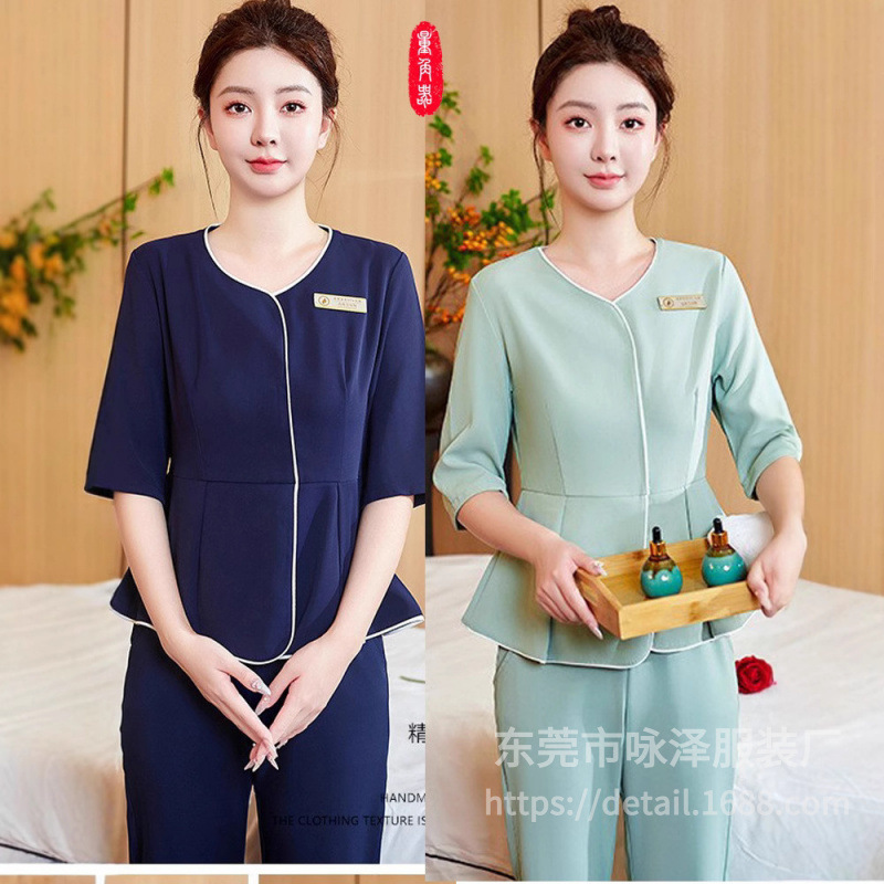Technician work uniform, elegant foot massage suit, high-end beauty salon, health center, spa club head massage uniform