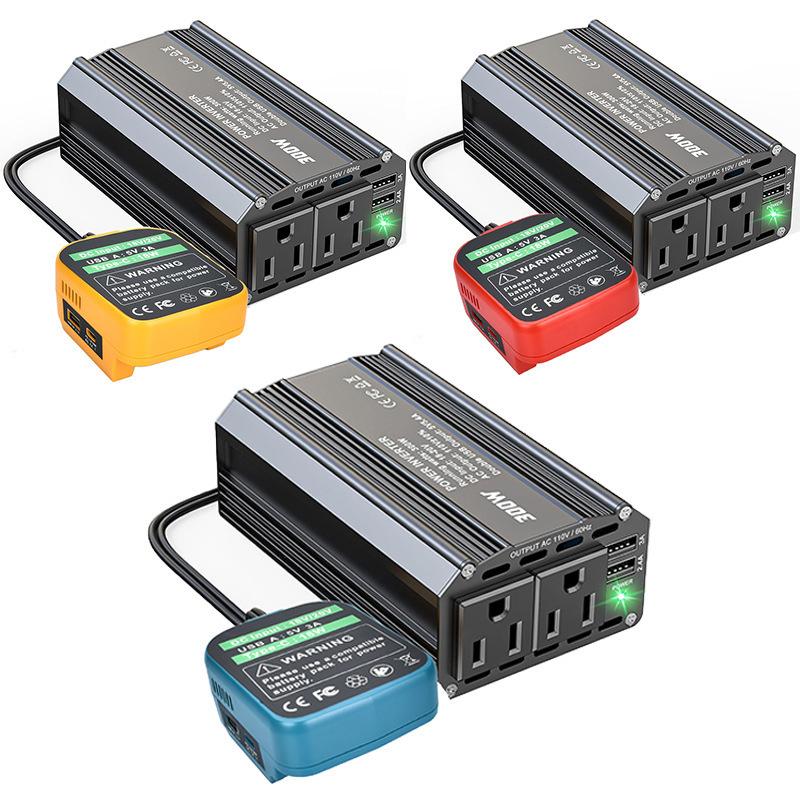 Suitable for Makita Dewalt Miwotch Power Tool Battery Portable Inverter 110V300W with Usb+Type-C