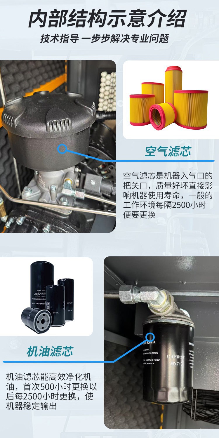 Guangdong Jaguar Permanent Magnet Variable Frequency Screw Air Compressor, Energy-Saving, Silent, Power-Efficient Industrial Grade Air Compressor 7.5kw