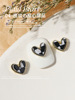 Japanese demi-season metal nail decoration, three dimensional tape heart-shaped, internet celebrity, french style, 5 pieces