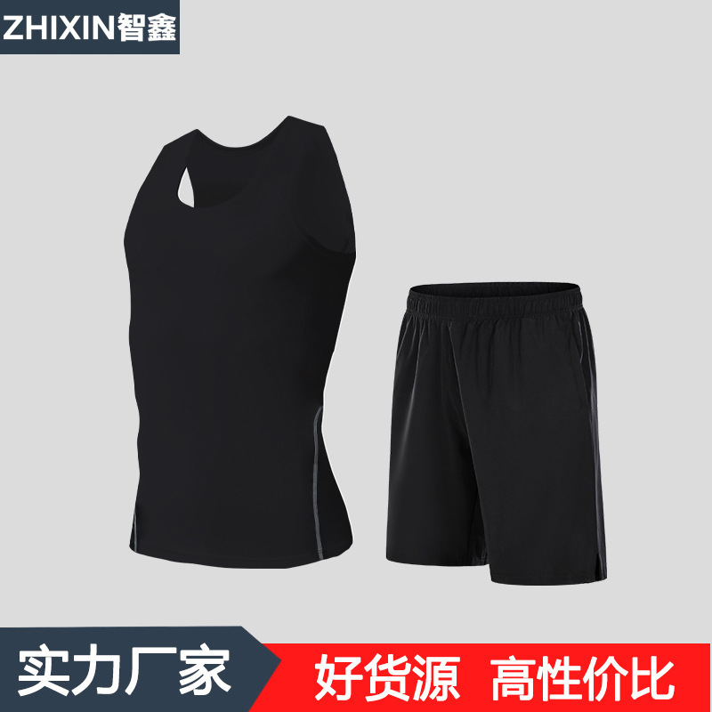 男士运动套装男装全套品牌夏季跑步健身运动服两件套