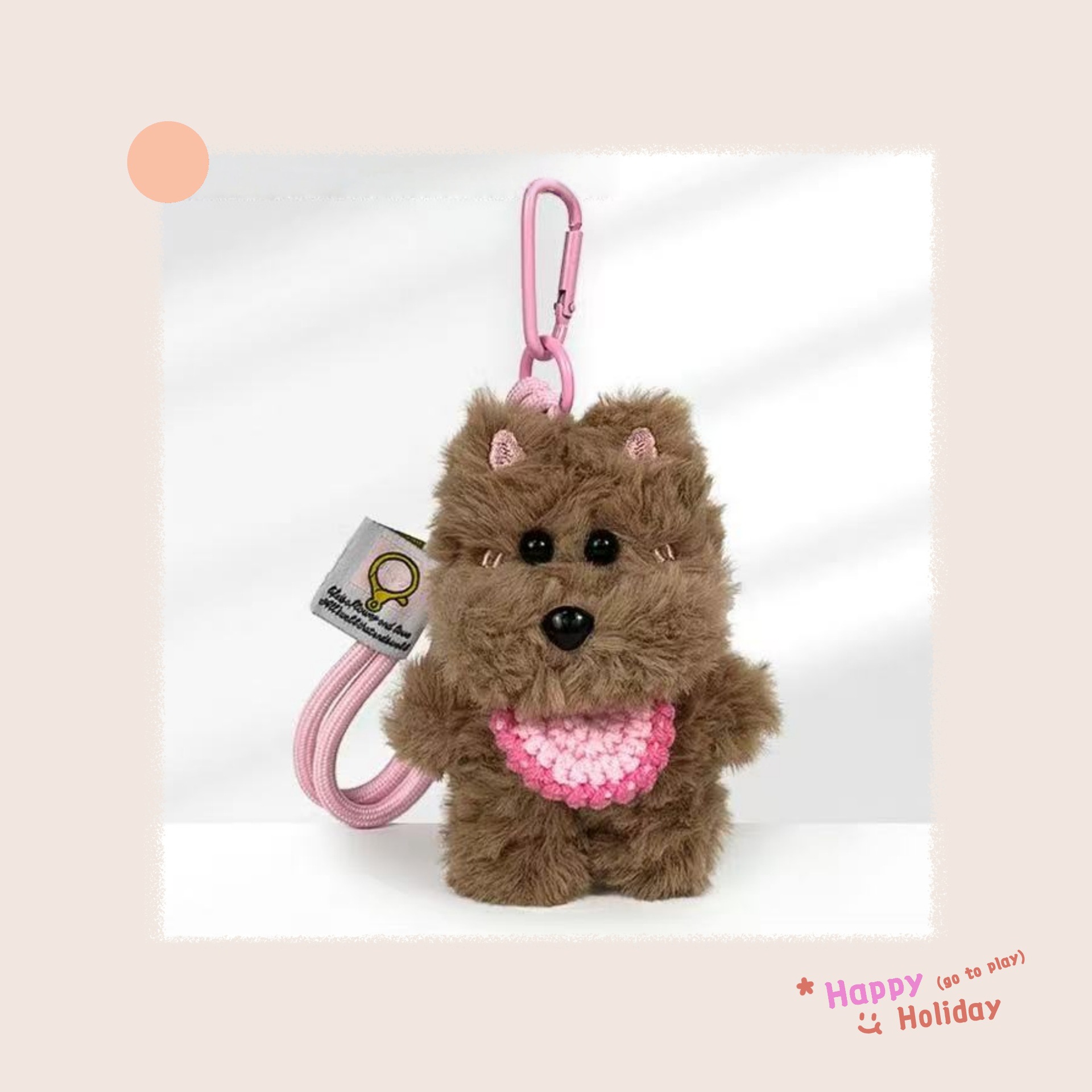 Pequeño libro rojo con peluche West Highlands perros colgantes de bolsa de gancho tejido a mano mini baudoles toallas de saliva muñecas de perros