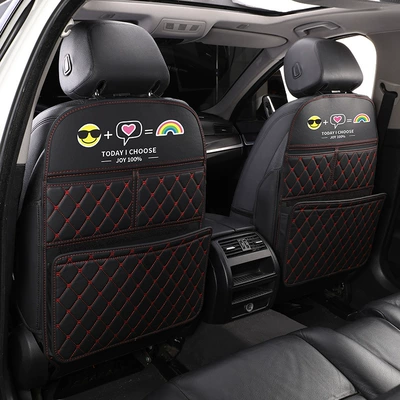 Chair back anti-kick pad, Back Protection Pad, Backrest Protective - black-and-red-smiley-face-style