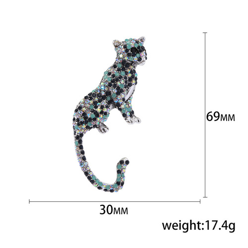 European and American retro rhinestone animal brooch men's suit cheetah pin accessories fashion corsage jewelry wholesale