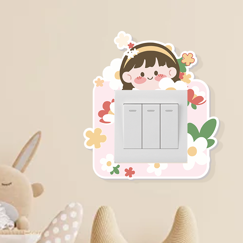 Cartoon Switch Socket Decorative Creative Protective Cover Cover Decorative Border Cover Decorative Wall Sticker Beautify Border Cover