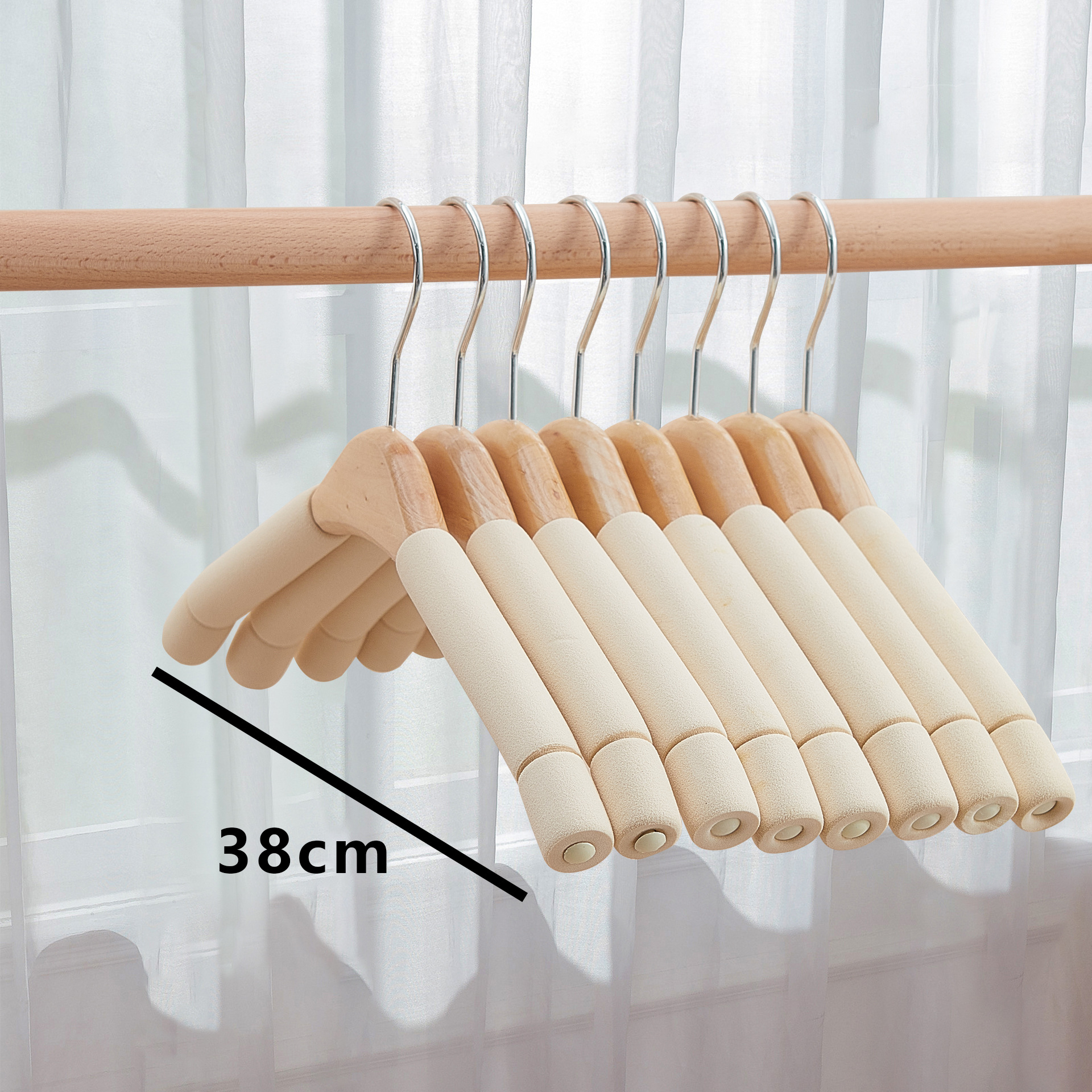 Esponja percha sin costuras esquina anti-hombro colgante de madera suéter abrigo no abultado ropa de armario soporte ropa de hogar percha ropa de apoyo