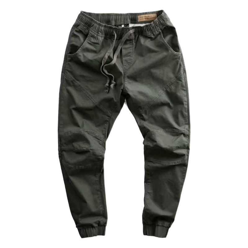 Estilo coreano de color sólido overoles marca de moda para hombres pantalones de protección laboral atados al tobillo primavera y otoño pantalones casuales sueltos para hombres entrega de una pieza
