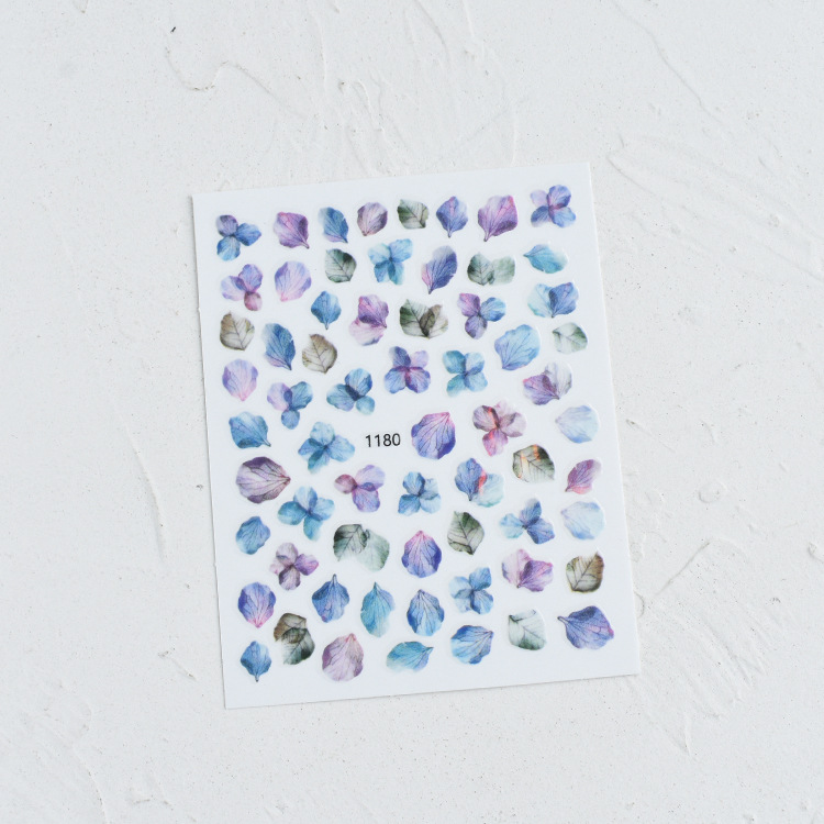 Autumn new manicure flower stickers ink series ins petals dried flower adhesive nail manicure decorative stickers