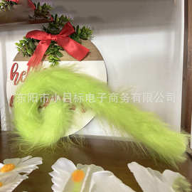 跨境新品圣诞节精灵尾巴花环圣诞树装饰品格林奇圣诞派对装扮道具