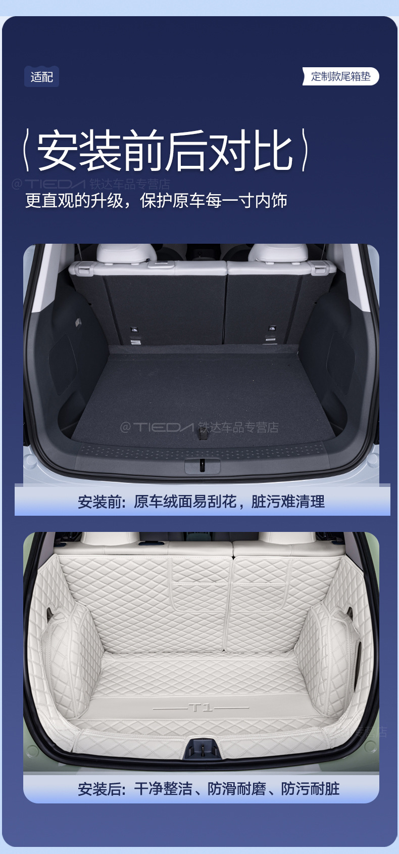 Suitable for 26 Models of Arcfox T1, Full-Coverage Trunk Mat, Arcfox T1 Special Modified Interior Car Trunk Mat